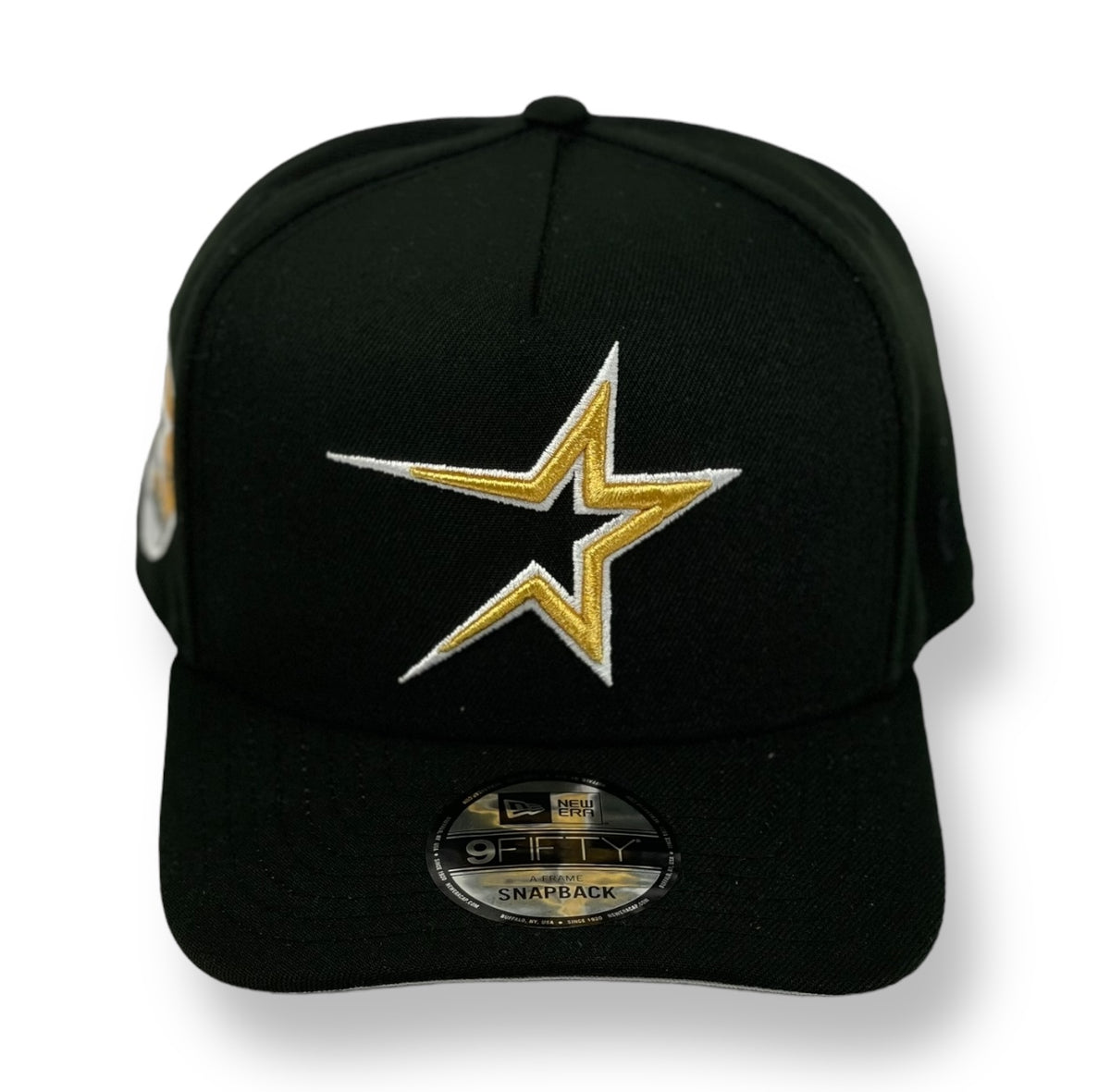 7 5/8 New era Houston high quality Astros Black 45 Years Script Gold Fitted Hat Cap