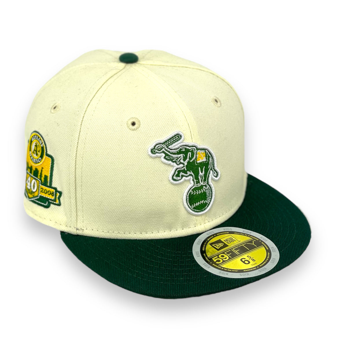 Oakland Athletics New Era 40th Anniversary Patch Undervisor 59FIFTY Fitted  Hat - White