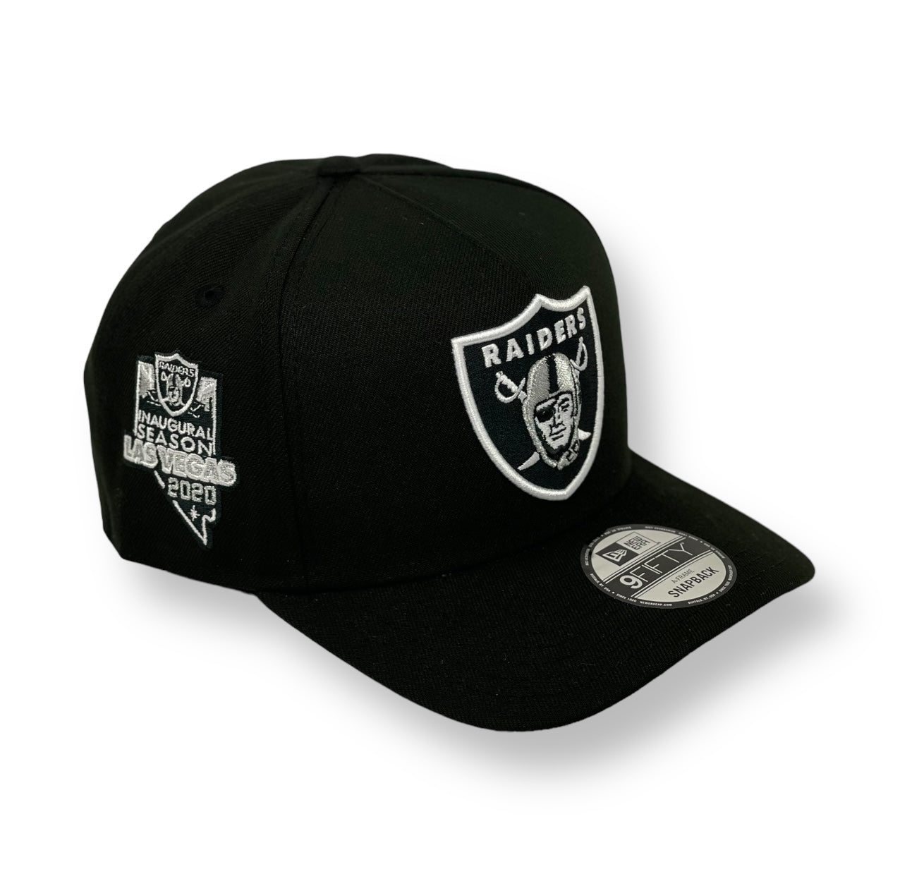 LAS VEGAS RAIDERS (BLACK) (2020 INAUGURAL) "9FIFTY AFRAME" NEW ERA SNAPBACK