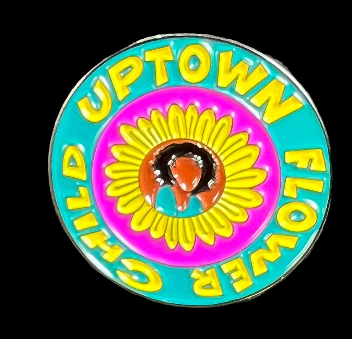 UPTOWN FLOWER CHILD TEAL PIN