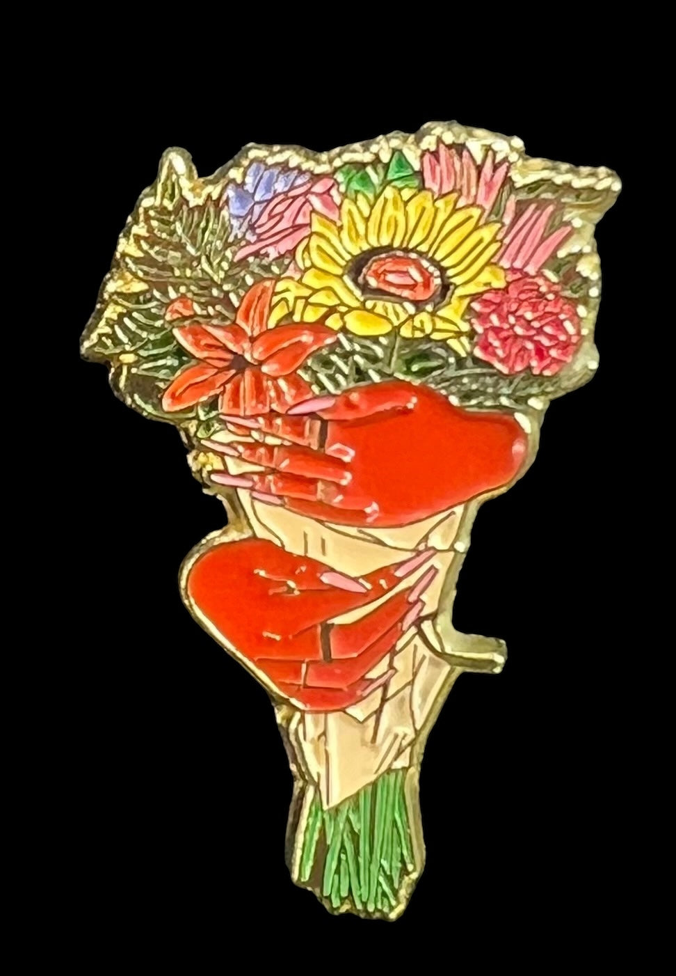 UPTOWN FLOWER BOUQUET PIN