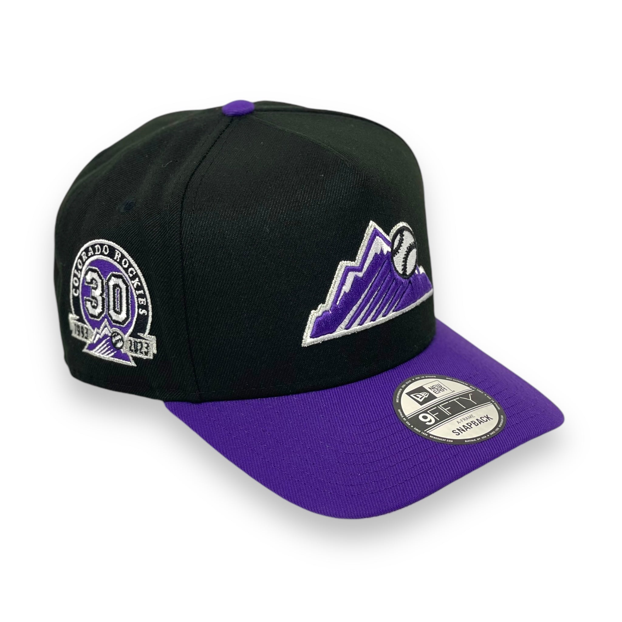 COLORADO ROCKIES (BLACK/PURPLE) (30TH ANN) "9FIFTY AFRAME" NEW ERA SNAPBACK