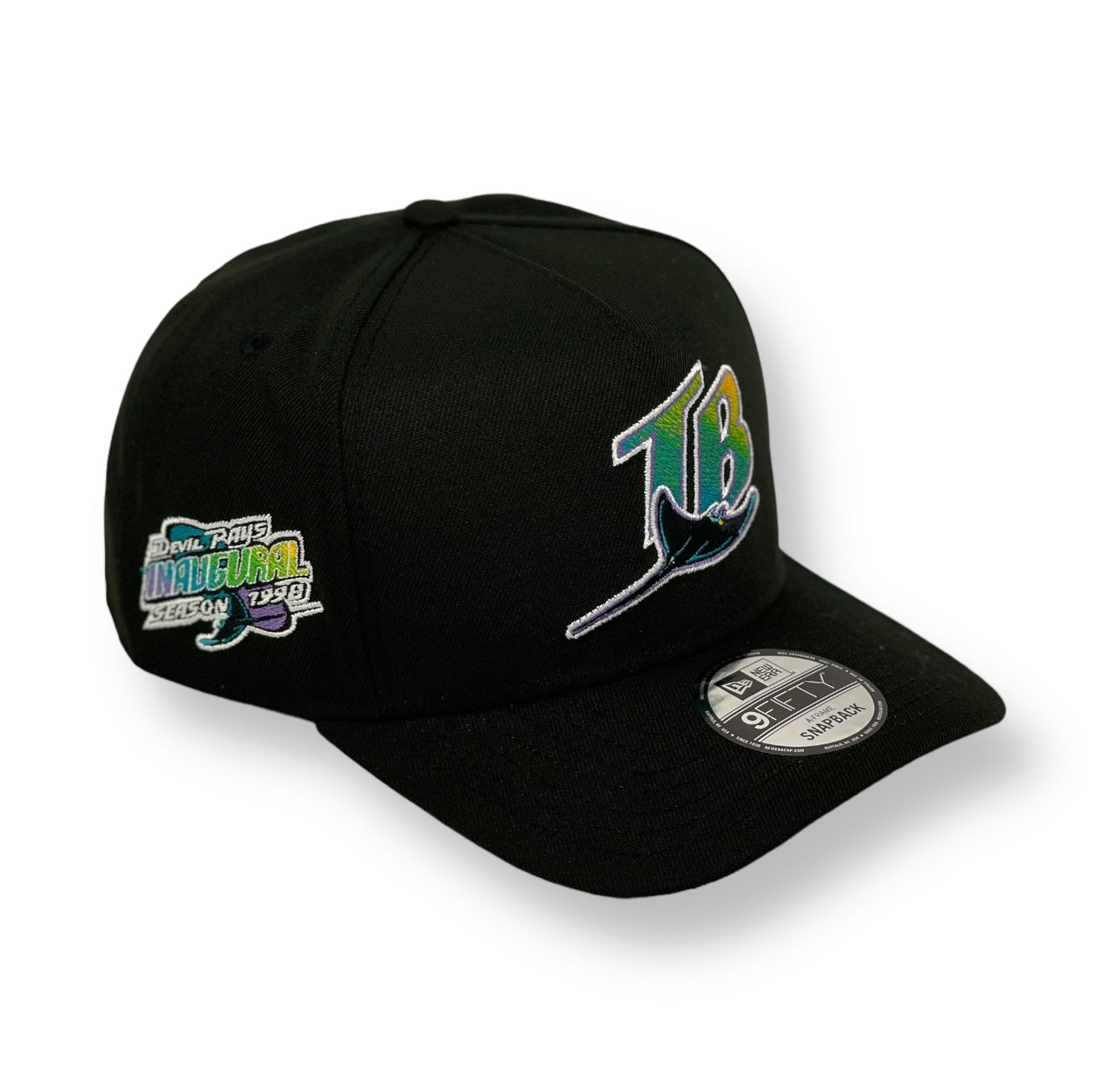 TAMPA BAY DEVIL RAYS (BLACK) (1998 INAUGURAL) "9FIFTY AFRAME" NEW ERA SNAPBACK