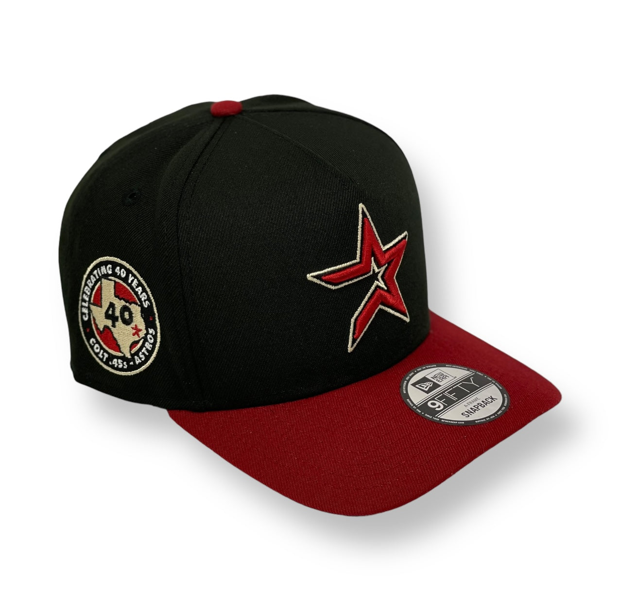 HOUSTON ASTROS (BLACK/H-RED) (40TH ANN) "9FIFTY AFRAME" NEW ERA SNAPBACK