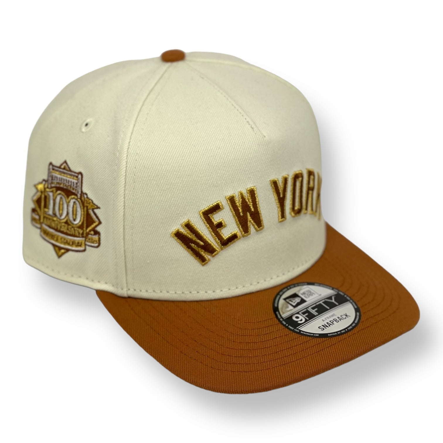 NEW YORK YANKEES (OFF-WHITE) (100TH ANN YS) "9FIFTY AFRAME" NEW ERA SNAPBACK