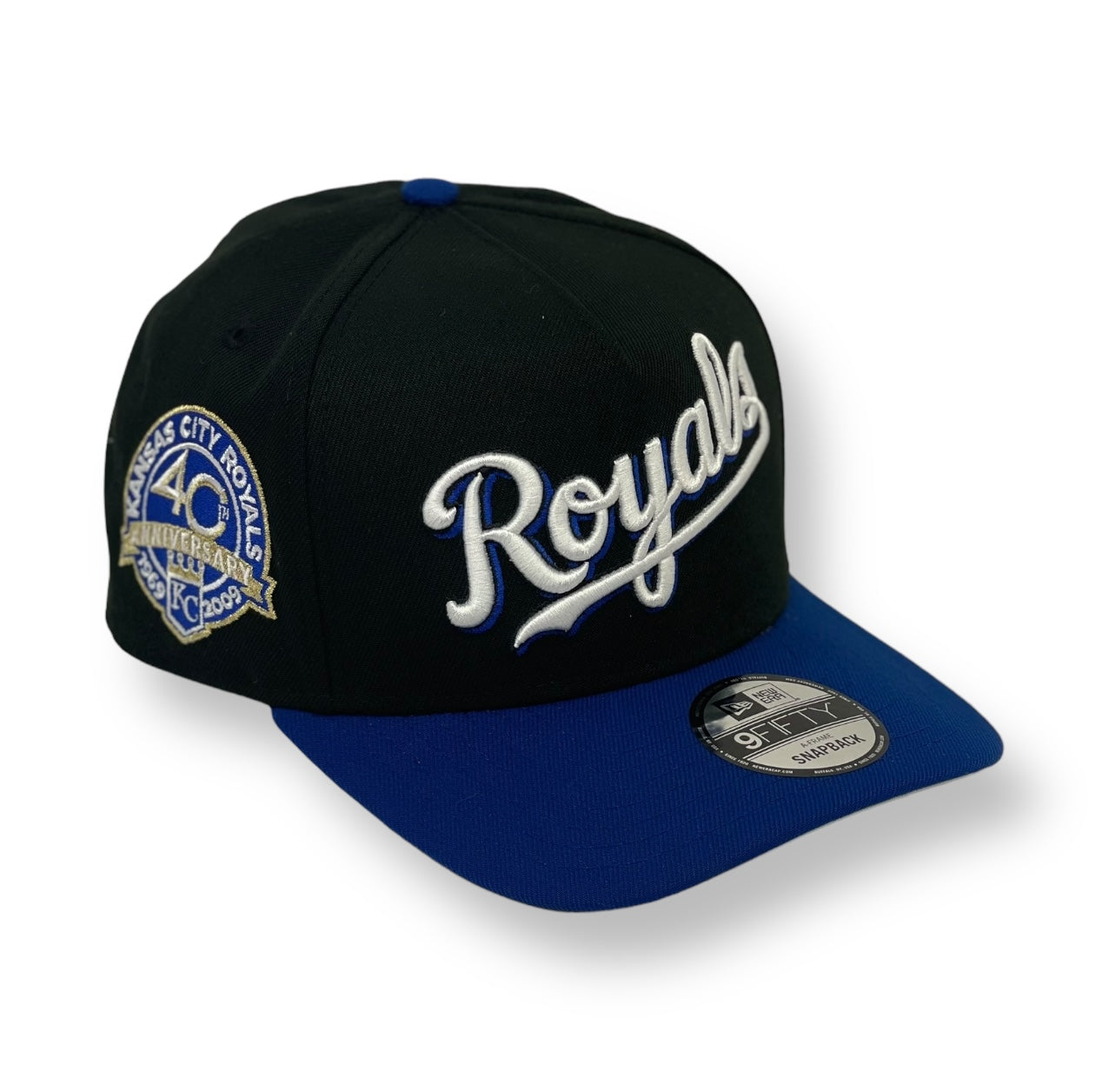 KANSAS CITY ROYALS (BLACK) (40TH ANN) "9FIFTY AFRAME" NEW ERA SNAPBACK