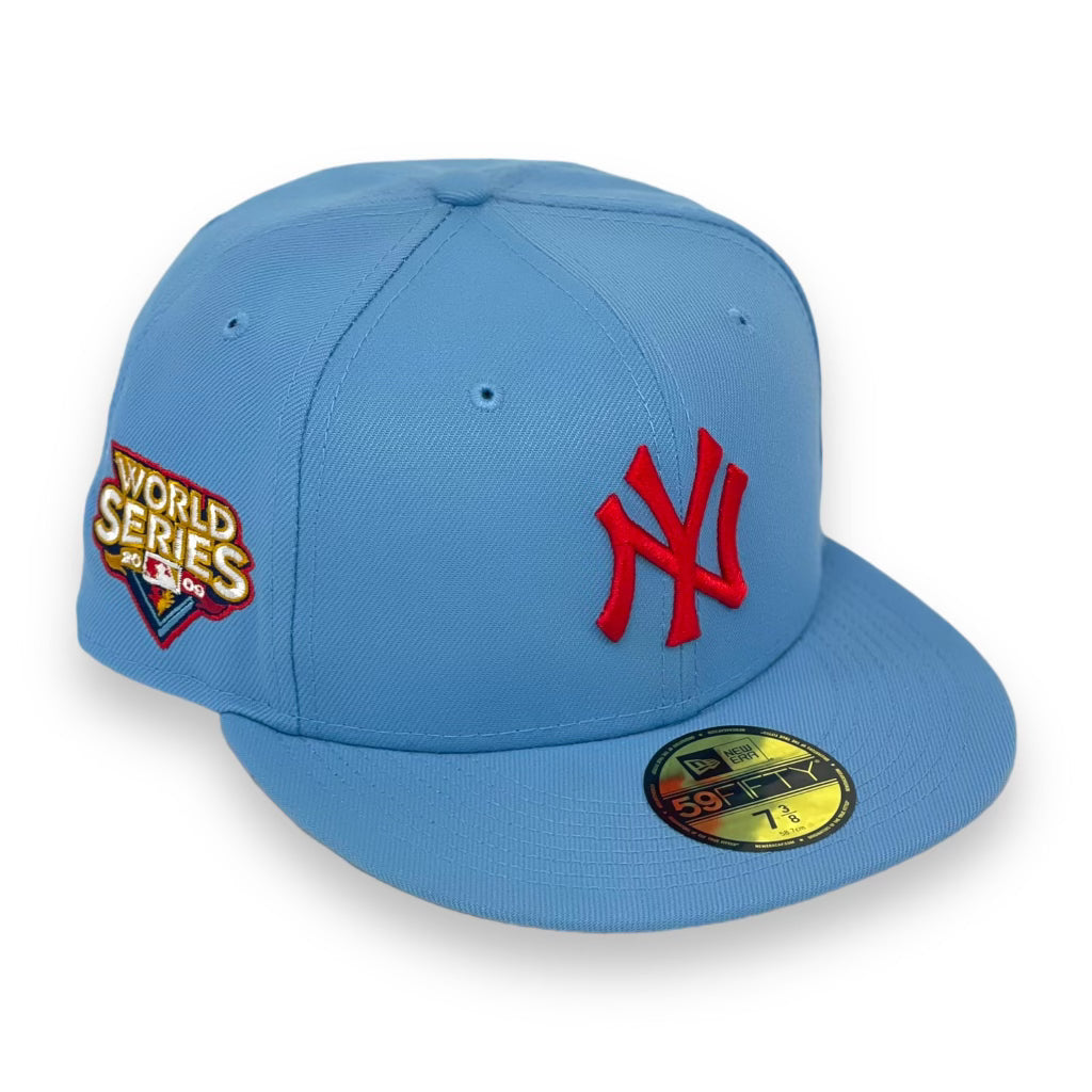 NEW YORK YANKEES (SKY BLUE) "2009 WORLDSERIES" NEW ERA 59FIFTY FITTED (RED UNDER VISOR)