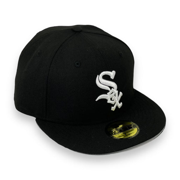 Chicago White Sox New Era Custom 59FIFTY Black Logo Sweatband Fitted Hat, 7 3/4 / Black